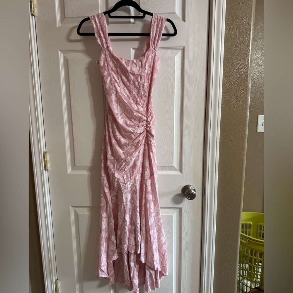 Stretch Pink Ruched Dress